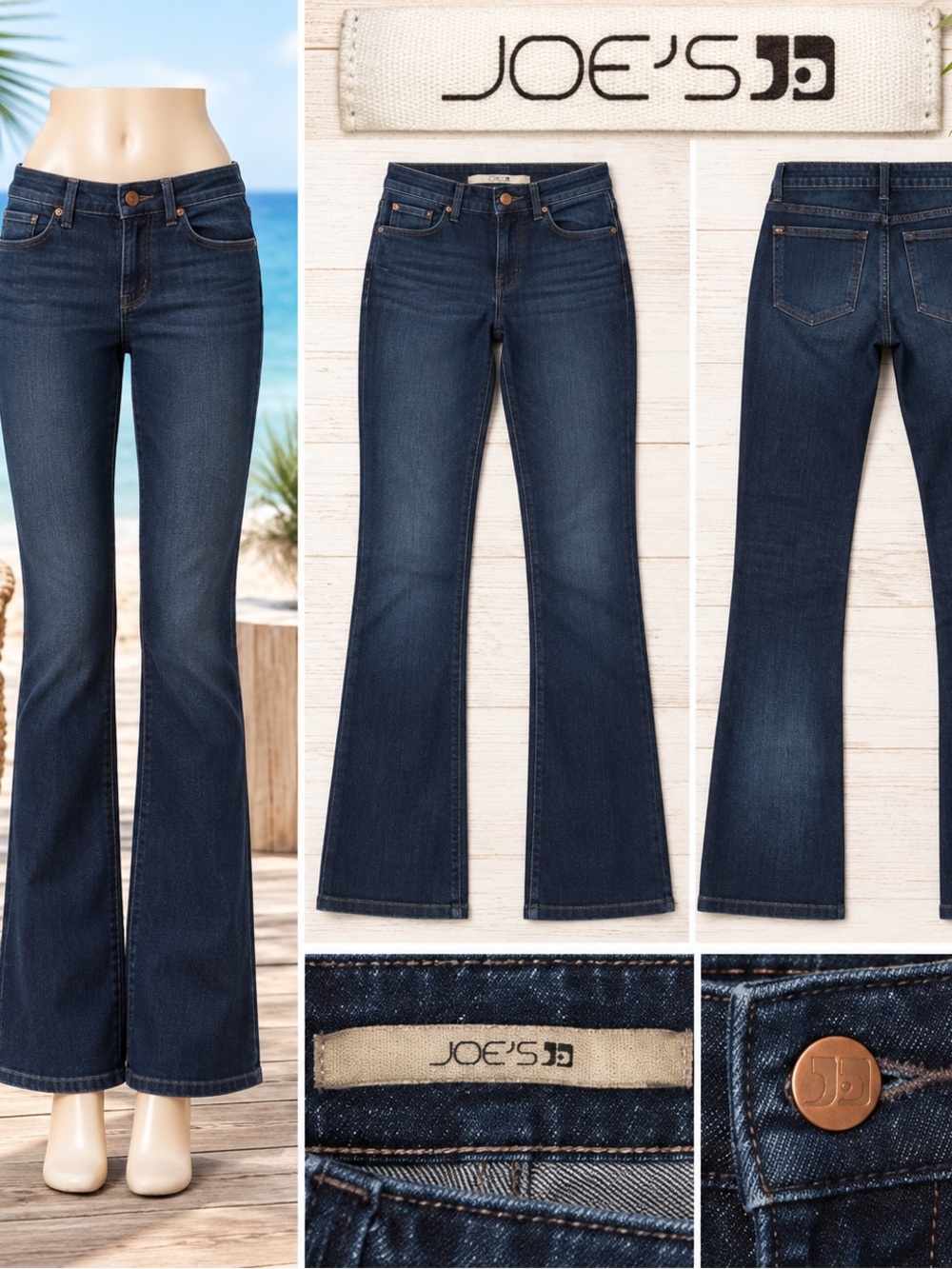Joe's Jeans Dark Indigo Flare Denim - Deep Blue